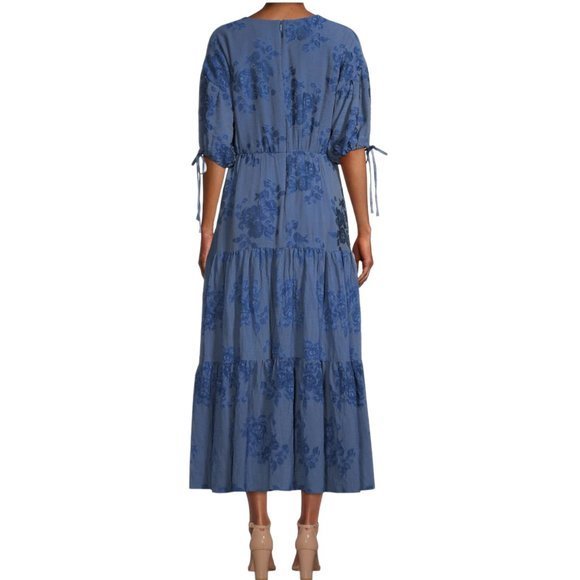 NWOT TED BAKER Zilda-Puff Sleeve Midi with Fixed Wrap‎ Front (5) - Picture 3 of 14